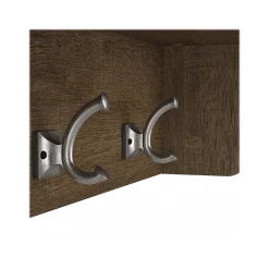 Storage Cabinets*Bush Furniture Woodland 40W Entryway Bench with Doors and Wall Mounted Coat Rack, Ash Brown (WDL009ABR)