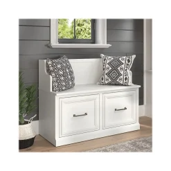 Storage Cabinets*Bush Furniture Woodland 40W Entryway Bench with Doors, White Ash (WDL005WAS)