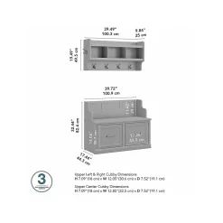 Storage Cabinets*Bush Furniture Woodland 40W Entryway Bench with Doors and Wall Mounted Coat Rack, Cape Cod Gray (WDL009CG)