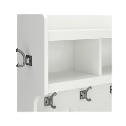 Storage Cabinets*Bush Furniture Woodland 40W Hall Tree and Shoe Storage Bench with Shelves, White Ash (WDL002WAS)