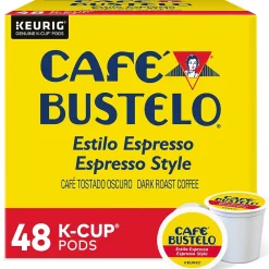 Cafe Bustelo Espresso Style Coffee Keurig® K-Cup® Pods, Dark Roast, 48/Box (5000346117)