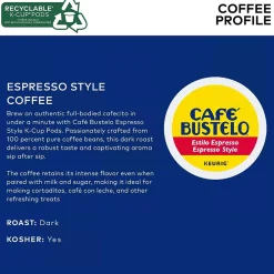 Cafe Bustelo Espresso Style Coffee Keurig® K-Cup® Pods, Dark Roast, 48/Box (5000346117)