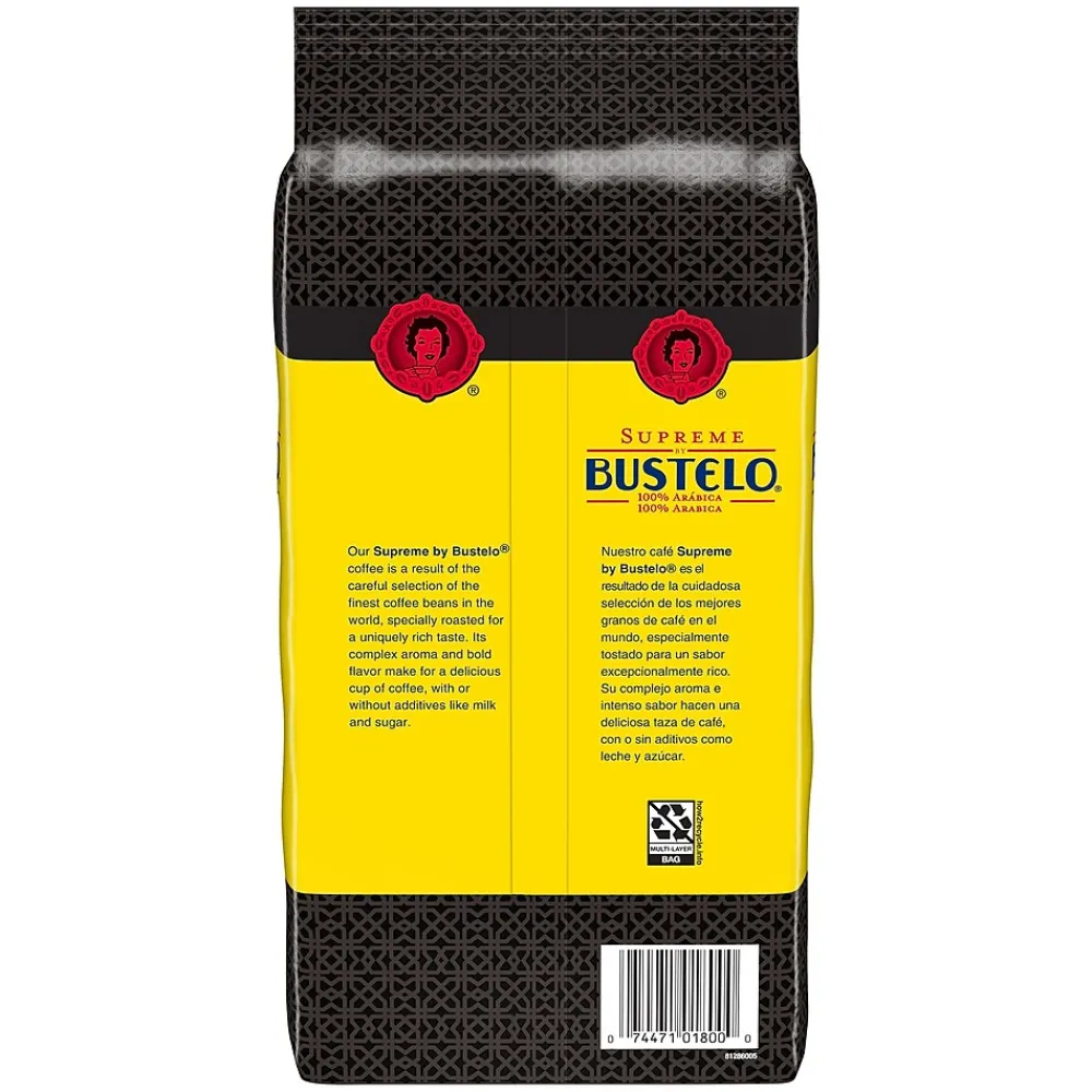 Cafe Bustelo Supreme Espresso Caffeinated Whole Bean Coffee, Dark Roast, 32 oz., Each (SMU01800)