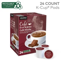 Cafe Escapes Café Mocha, Keurig® K-Cup® Pods, 24/Box (6803)