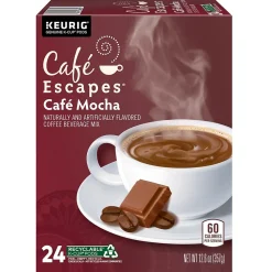 Cafe Escapes Café Mocha, Keurig® K-Cup® Pods, 24/Box (6803)