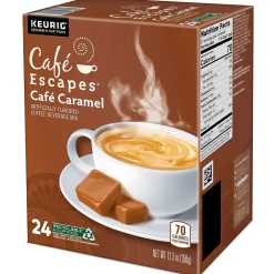 Cafe Escapes Caramel Coffee Keurig® K-Cup® Pods, Light Roast, 24/Box (GMT6813)