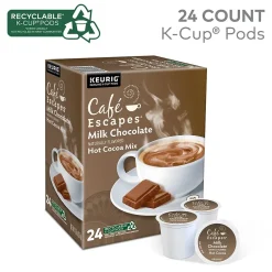 Cafe Escapes Milk Chocolate Hot Cocoa Mix, Keurig® K-Cup® Pods, 24/Box (6801)