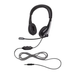 NeoTech 1025MT Mid-Weight, On-Ear Stereo Headset with Gooseneck Microphone, 3.5mm Plug, Black (CAF1025MT)<Califone