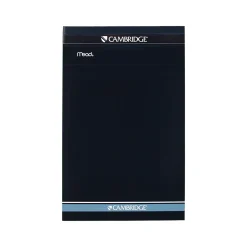 Notepads|Cambridge Notepad, 5" x 8", Legal-Ruled, Black, 70 Sheets/Pad, 2 Pads/Pack (59876)