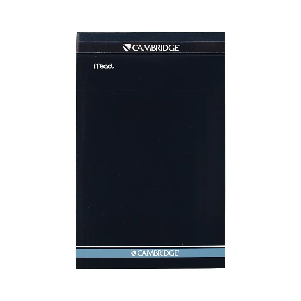 Notepads|Cambridge Notepad, 5" x 8", Legal-Ruled, Black, 70 Sheets/Pad, 2 Pads/Pack (59876)