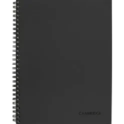 Notebooks|Cambridge Professional 1-Subject Professional Notebook, 7.25" x 9.5", Wide Ruled, 80 Sheets, Gray/Silver (06122)