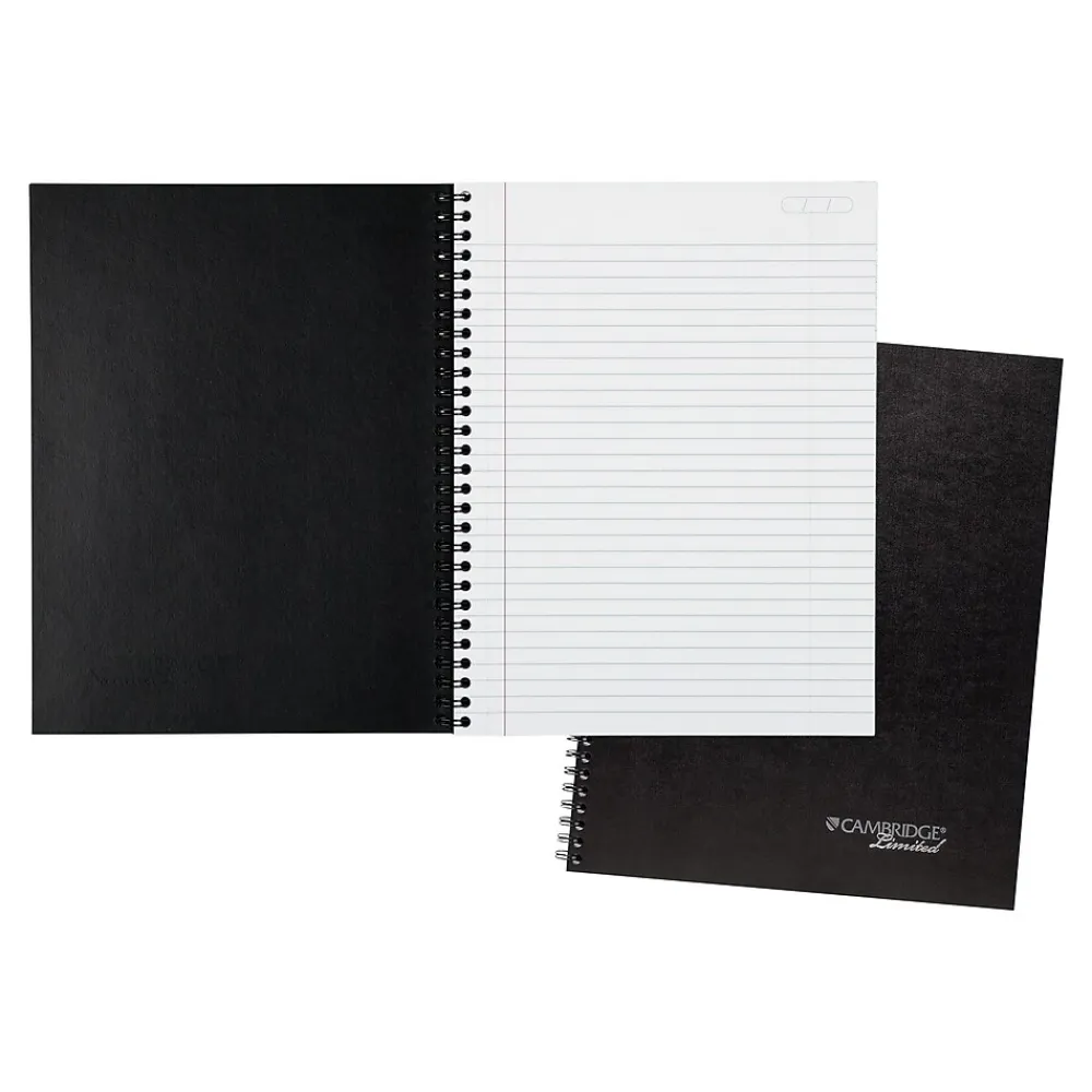 Notebooks|Cambridge Professional 1-Subject Professional Notebook, 8.5" x 11", Wide Ruled, 80 Sheets, Black (06062)