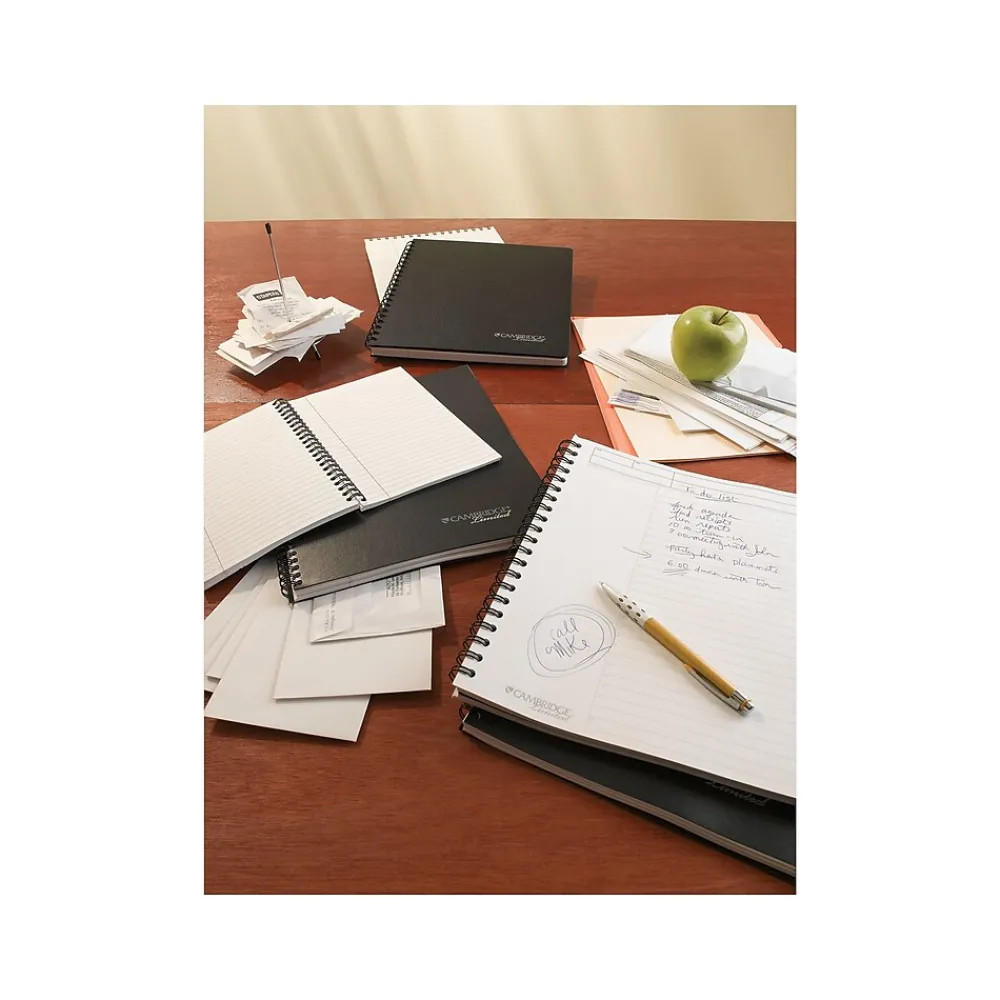 Notebooks|Cambridge Professional 1-Subject Professional Notebook, 8.5" x 11", Wide Ruled, 80 Sheets, Black (06062)