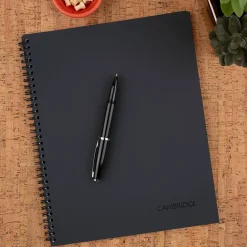 Notebooks|Cambridge 1-Subject Professional Notebooks, 8.5" x 11", Wide Ruled, 80 Sheets, Black (06064)