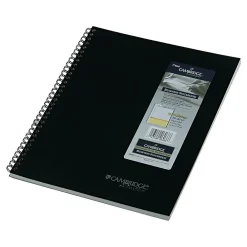 Notebooks|Cambridge 1-Subject Professional Notebooks, 8.5" x 11", Wide Ruled, 80 Sheets, Black (06066)