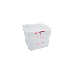 Cambro 6 Qt. CamSquare® Food Storage Container, 8 3/8" L x 8 3/8" W x 7 1/4" H, White (6SFSP148)