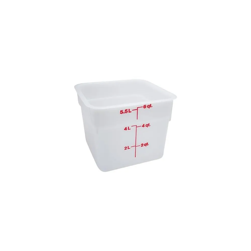 Cambro 6 Qt. CamSquare® Food Storage Container, 8 3/8" L x 8 3/8" W x 7 1/4" H, White (6SFSP148)