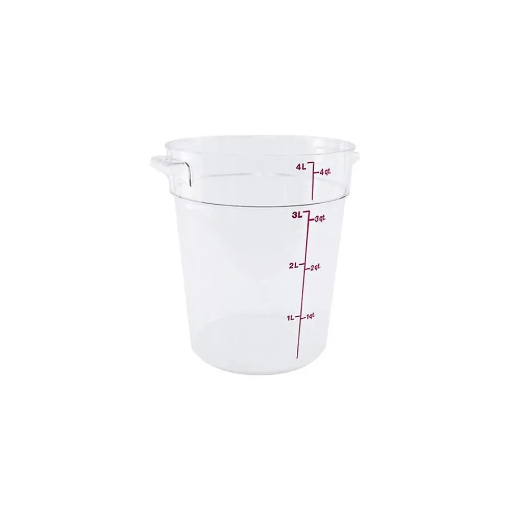 Cambro 4 Qt. Camwear® Food Storage Container, 8 3/16" D X 8 9/16" H, Clear (RFSCW4135)