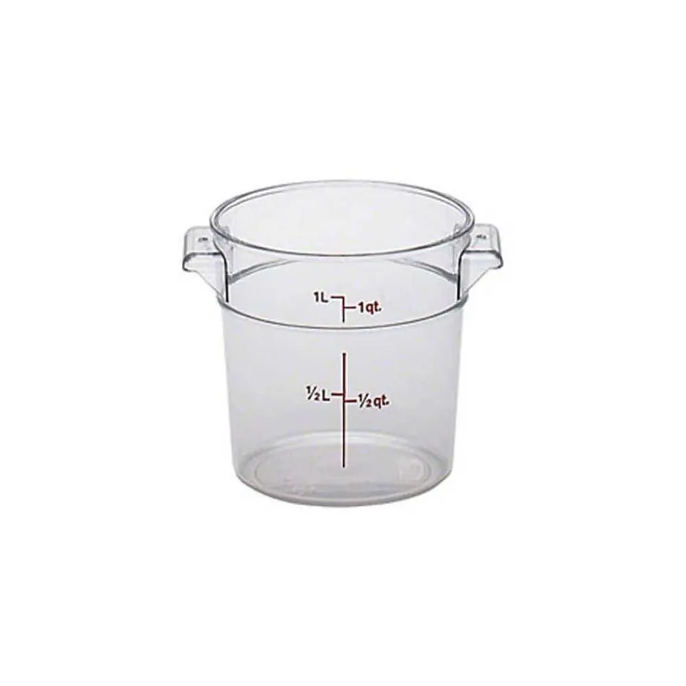 Cambro RFSCW1135, 1 qt Polycarbonate Food Storage Container - Camwear Round