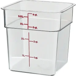 Cambro 4SFSCW135, 4 qt Polycarbonate Food Storage Container - Camwear CamSquare