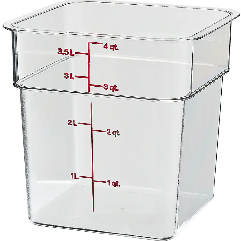 Cambro 4SFSCW135, 4 qt Polycarbonate Food Storage Container - Camwear CamSquare