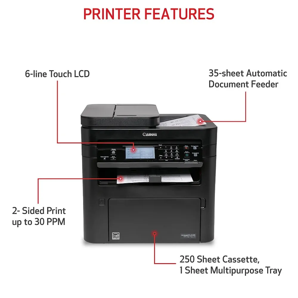 Canon imageCLASS MF267dw II Wireless Black & White Laser Printer, All-In-One, Print, Scan, Copy, Fax (5938C010)