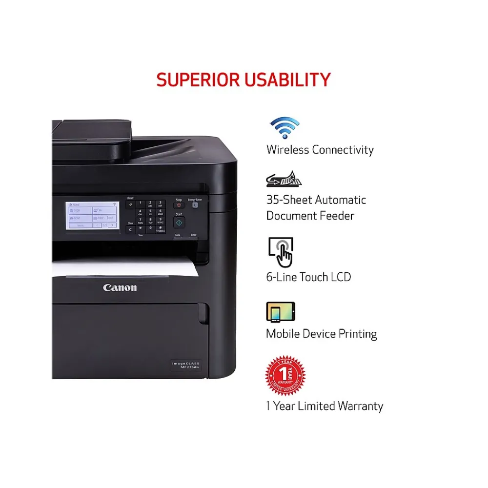 Canon imageCLASS MF275dw Wireless Black & White All-in-One Laser Printer (5621C004)