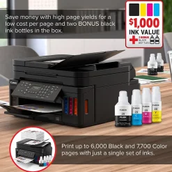 Canon MegaTank PIXMA G7020 Wireless Color Inkjet Printer, All-In-One Supertank, Print, Scan, Copy, Fax (3114C002)