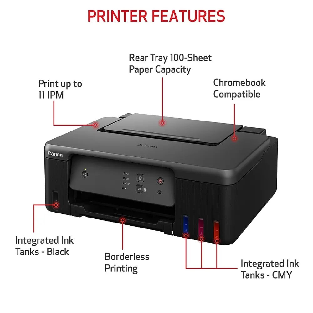 Canon PIXMA G1230 Color Inkjet Printer, Single-Function Supertank, Print (PIXMA G1230)