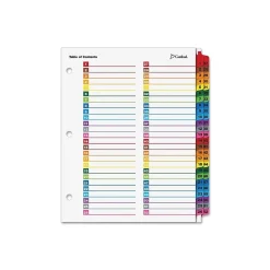Dividers|Cardinal OneStep Printable Table of Contents and Dividers, 52-Tab, Multicolor, 1/St