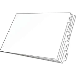 Dividers|Cardinal Write & Erase Paper Dividers, 5-Tab, White (CRD84270CB)