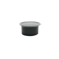 Carlisle 0.6 Qt. Classic™ Black Crock with Lid, 5 1/16" Top Dia x 4 1/2" Bottom Dia x 2 3/5" H, Black (30003)