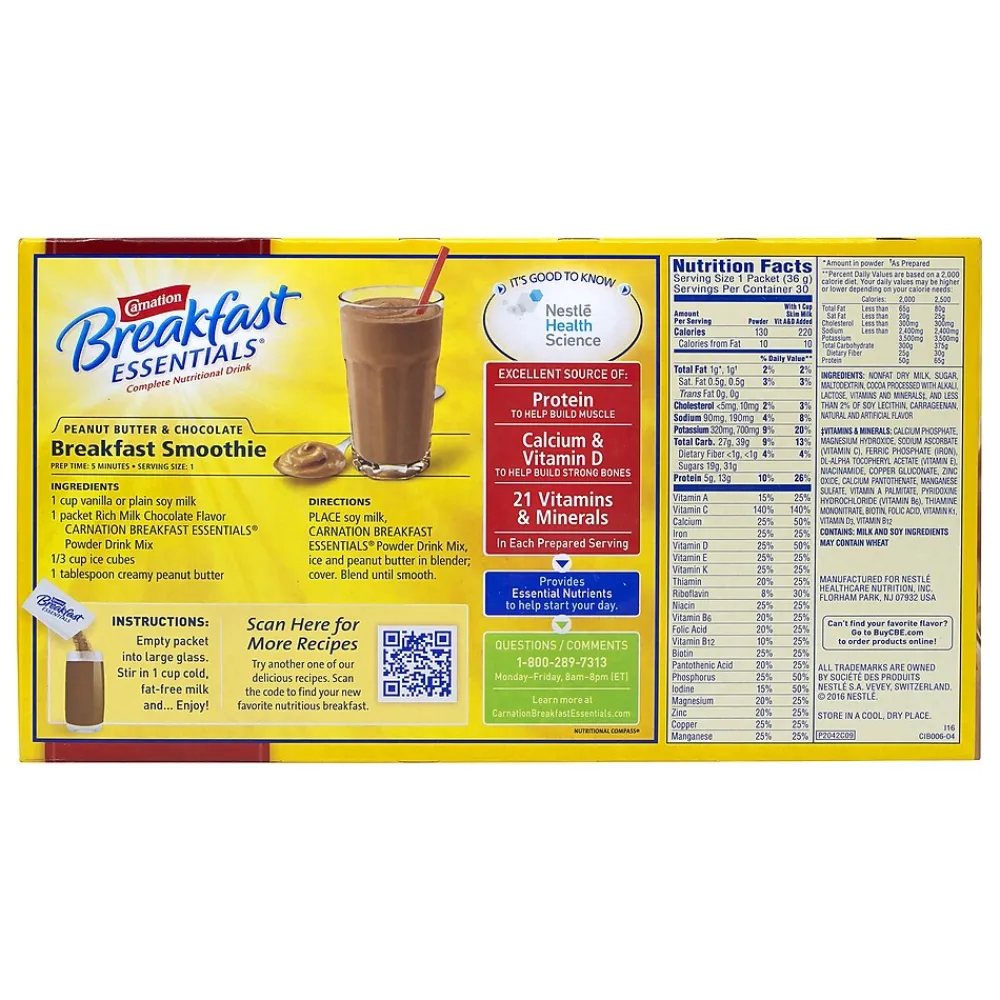 Carnation Breakfast Essentials Milk Chocolate Hot Cocoa, 30/Box (220-00599)
