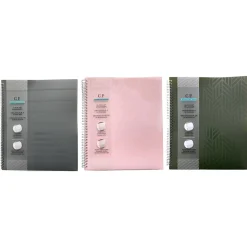 Pocket Folders|Carolina Pad Noted Neutrals Glossy 3-Hole Punched Other Pocket Quantities Plastic Portfolio Folder, Assorted Colors (93005)