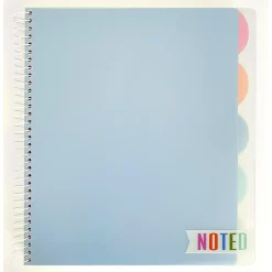Subject Notebooks|Carolina Pad Noted Premium 5-Subject Subject Notebooks, College Ruled, 150 Sheets, Assorted Colors (17514)