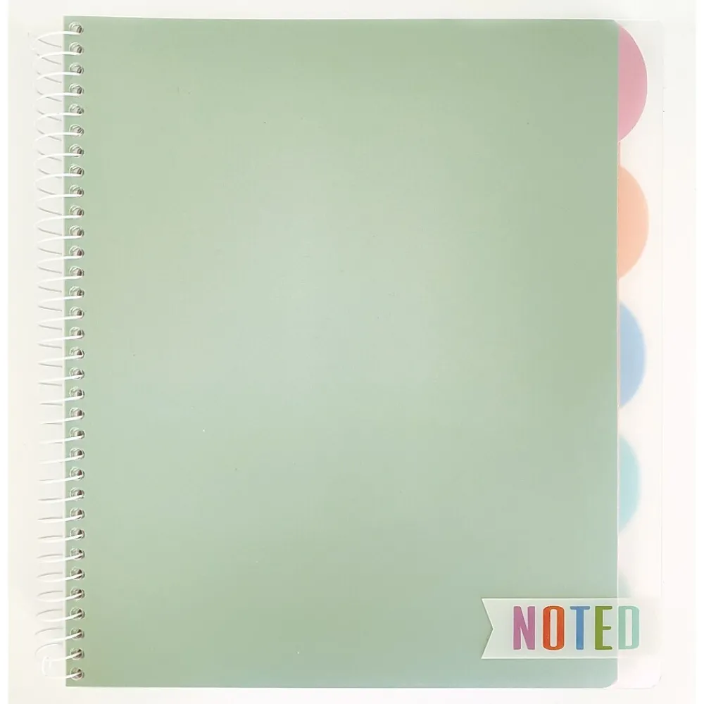 Subject Notebooks|Carolina Pad Noted Premium 5-Subject Subject Notebooks, College Ruled, 150 Sheets, Assorted Colors (17514)