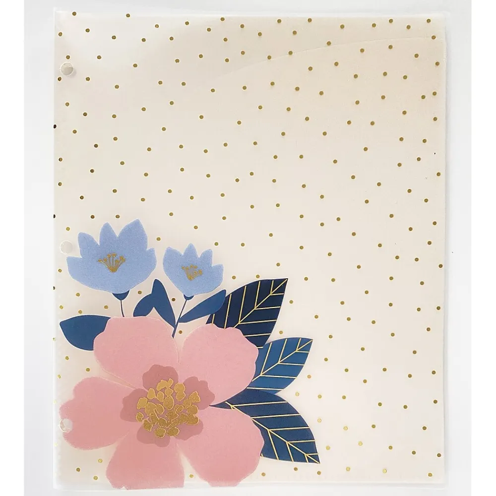 Pocket Folders|Carolina Pad Panache Glossy 3-Hole Punched 6-Pocket Folder, Assorted Colors (93001)