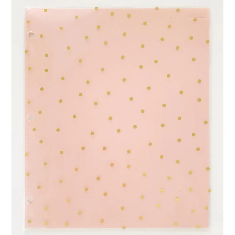 Pocket Folders|Carolina Pad Panache Glossy 3-Hole Punched 6-Pocket Folder, Assorted Colors (93001)