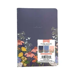 Notebooks|Carolina Pad Wildflower Purse Notebooks, 3.87" x 5.5", College-Ruled, 48 Sheets, Assorted Colors, 3/Pack (60079)