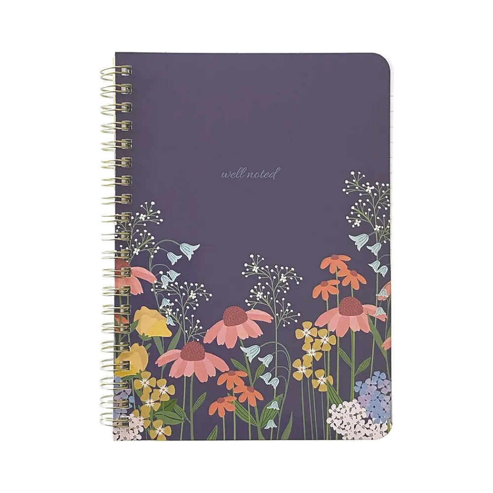Notebooks|Carolina Pad Wildflower Personal Notebook, 5" x 7", College-Ruled, 80 Sheets, Assorted Colors (35097)