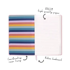 Journals|Carpe Diem Ballerina Pink Journal, 5.24" x 8.27", Wide-Ruled, 192 Pages (9370-CD)