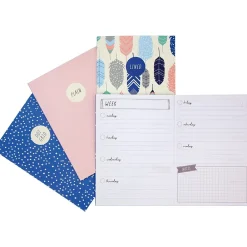 Subject Notebooks|Carpe Diem Feathers 1-Subject Notebooks, 4.1" x 5.8", 16 Sheets, Ruled, Assorted Colors, 4/Pack (9368-CD)
