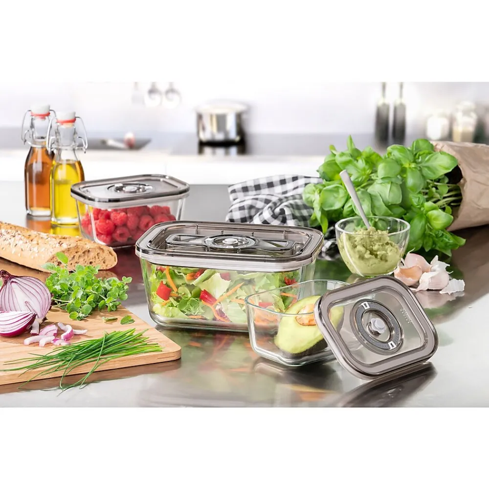 Caso Design VG 3000 3-Piece Food Vacuum Canister Set Glass (11177)