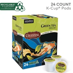 Celestial Seasonings Decaf Green Tea with White Tea, 0.9 oz. Keurig® K-Cup® Pods, 24/Box (14737)