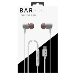 Bar Audio Earbuds, USB-C Connector, White (BAR-IN-EAR-TYPE-C)<cellhelmet Best