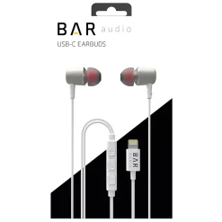 Bar Audio Earbuds, Lightning Connector, White (BAR-IN-EAR-LIGHT)<cellhelmet Online