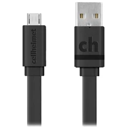 Charge and Sync USB-A to Micro USB Flat Cable, 3' (CABLE-F-MICRO-3-B)<cellhelmet Sale