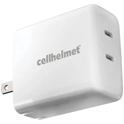 Dual Wall Black Charger with 2 USB-C Ports, 20-Watt, White (WALL-PD-20W-C-C)<cellhelmet Sale