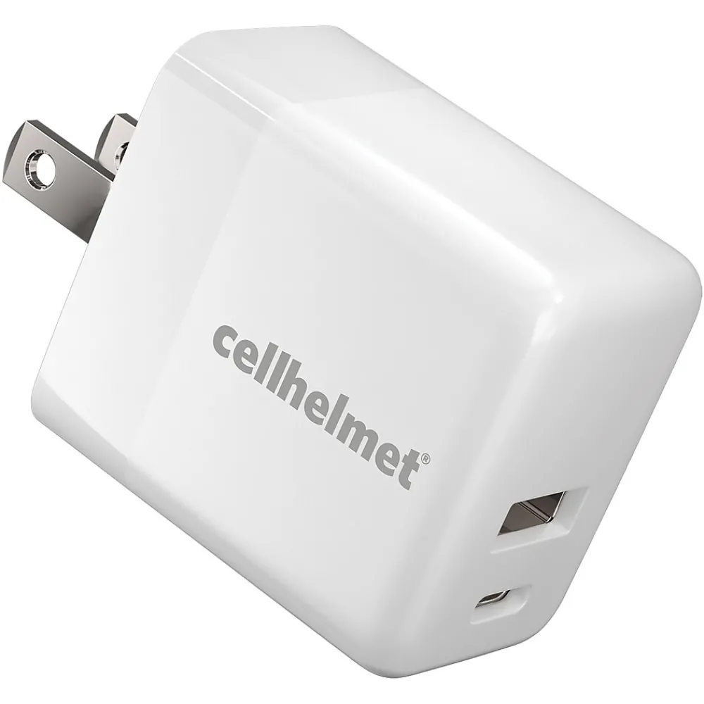 Dual Wall Block Charger with USB and USB-C Port, 20-Watt, White (WALL-PD-20W-A-C)<cellhelmet Sale