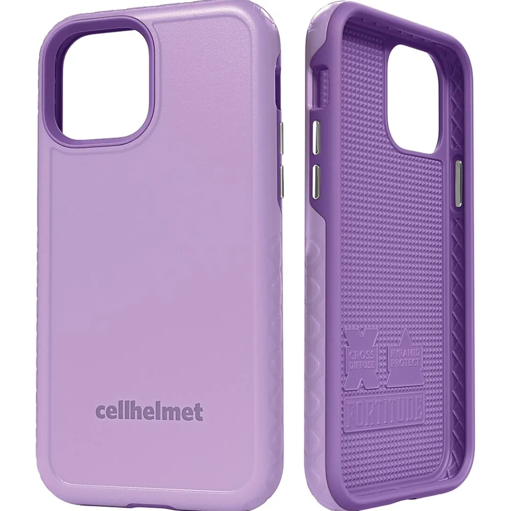 cellhelmet Fortitude Rugged Case for iPhone 12/12 Pro, Shock Absorbing, Purple (CHELCFORTI61LB)